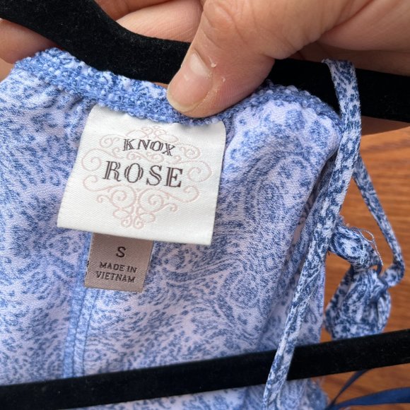 KNOX ROSE MAXI dress floral blue asymetric strappy small S. - Picture 8 of 9